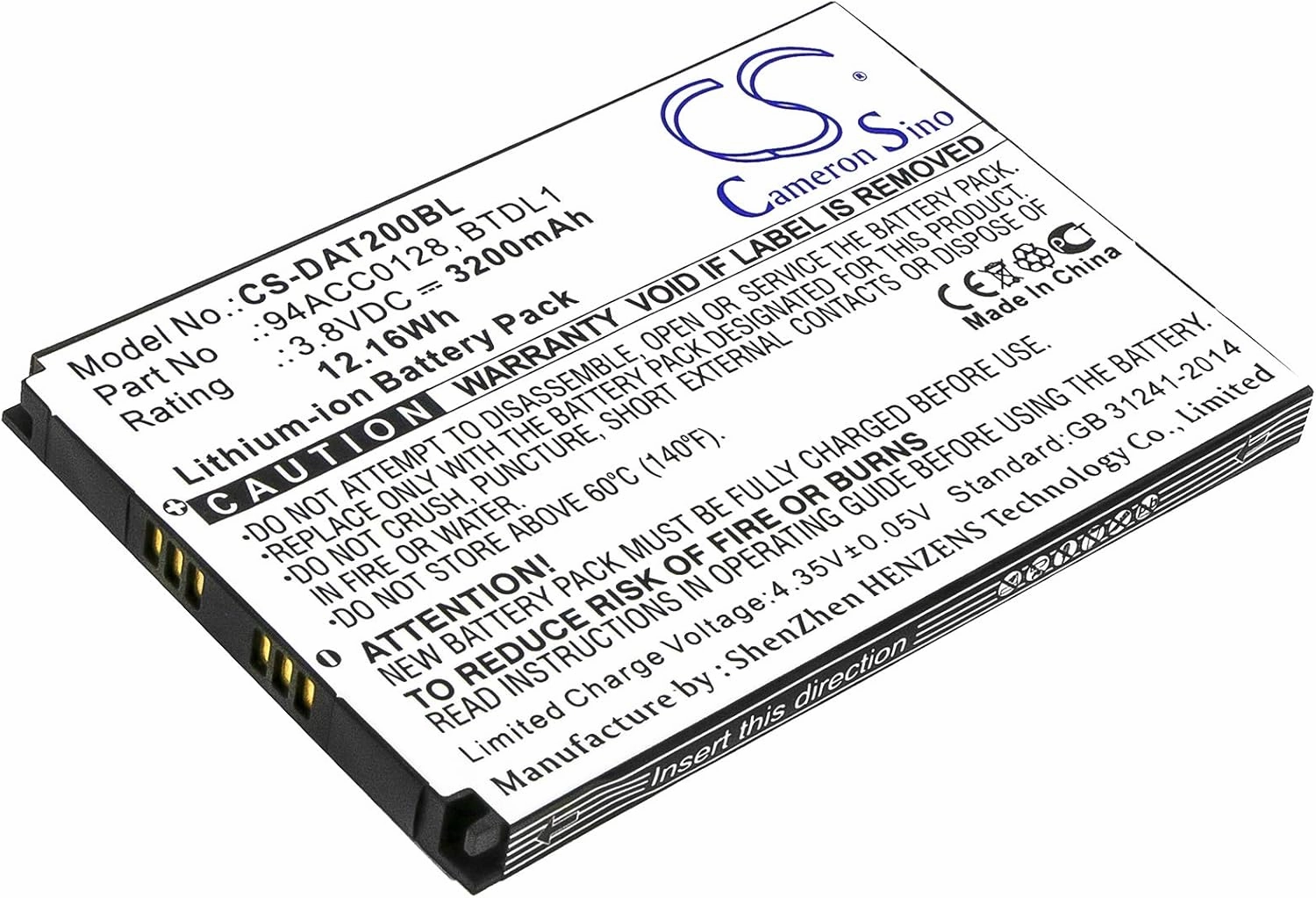 KCDE Replacement Battery for Datalogic Axist, DL-Axist
