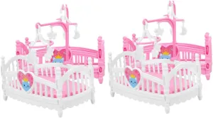 KESYOO 4Pcs Miniature Crib Furniture Cute and Bedroom Models for Dollhouse Decoration Mini Crib Ornaments for Creative