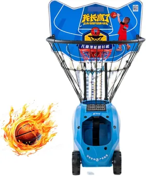 KEULEN Children's Smart Basketball Machine, Automatic Ball Server Training System with Display Screen, Adjustable Serving Distance and Frequency, Safety Sensor Device, Gift Shooting Machine