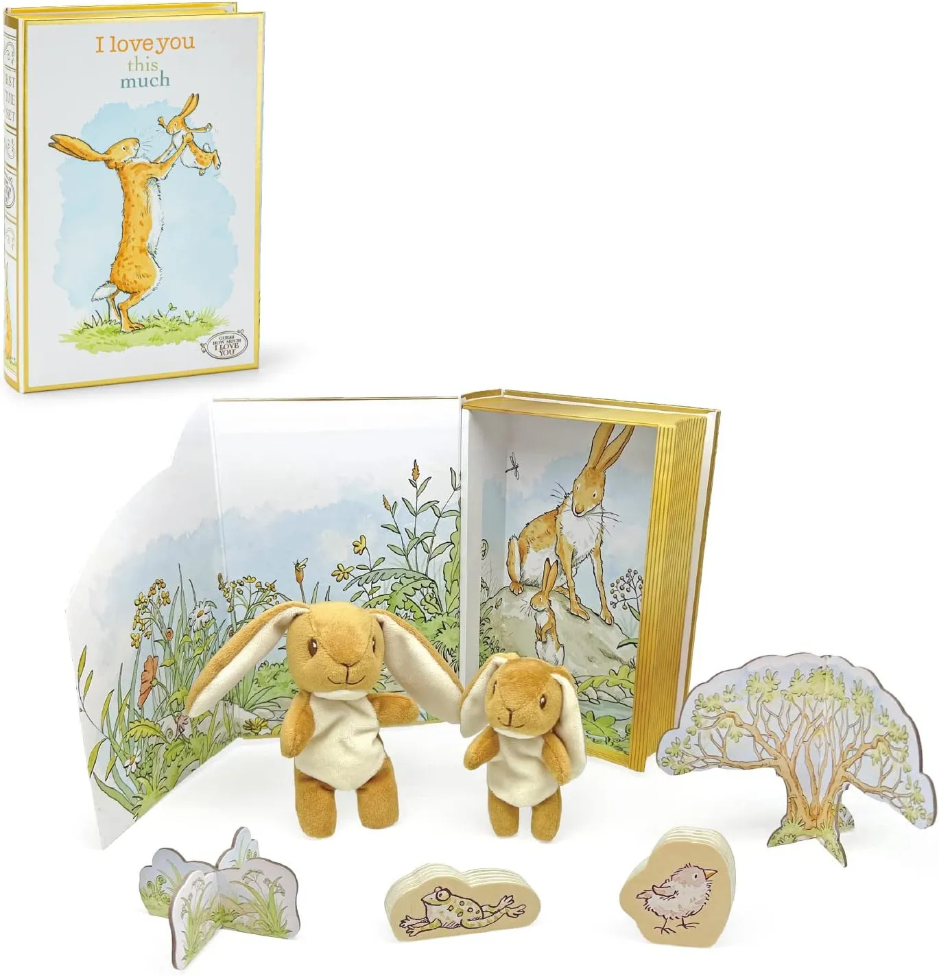 KIDS PREFERRED Guess How Much I Love You My First Playset Cute Stuffed Animal Bunny Plush Storytime Set for Infants, Babies, Toddlers and Kids
