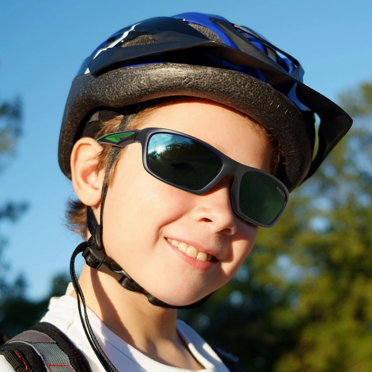 Kids Sunglasses TPEE Unbreakable Polarized Sports Glasses with Adjustable Strap For Boys Girls Age 3-7