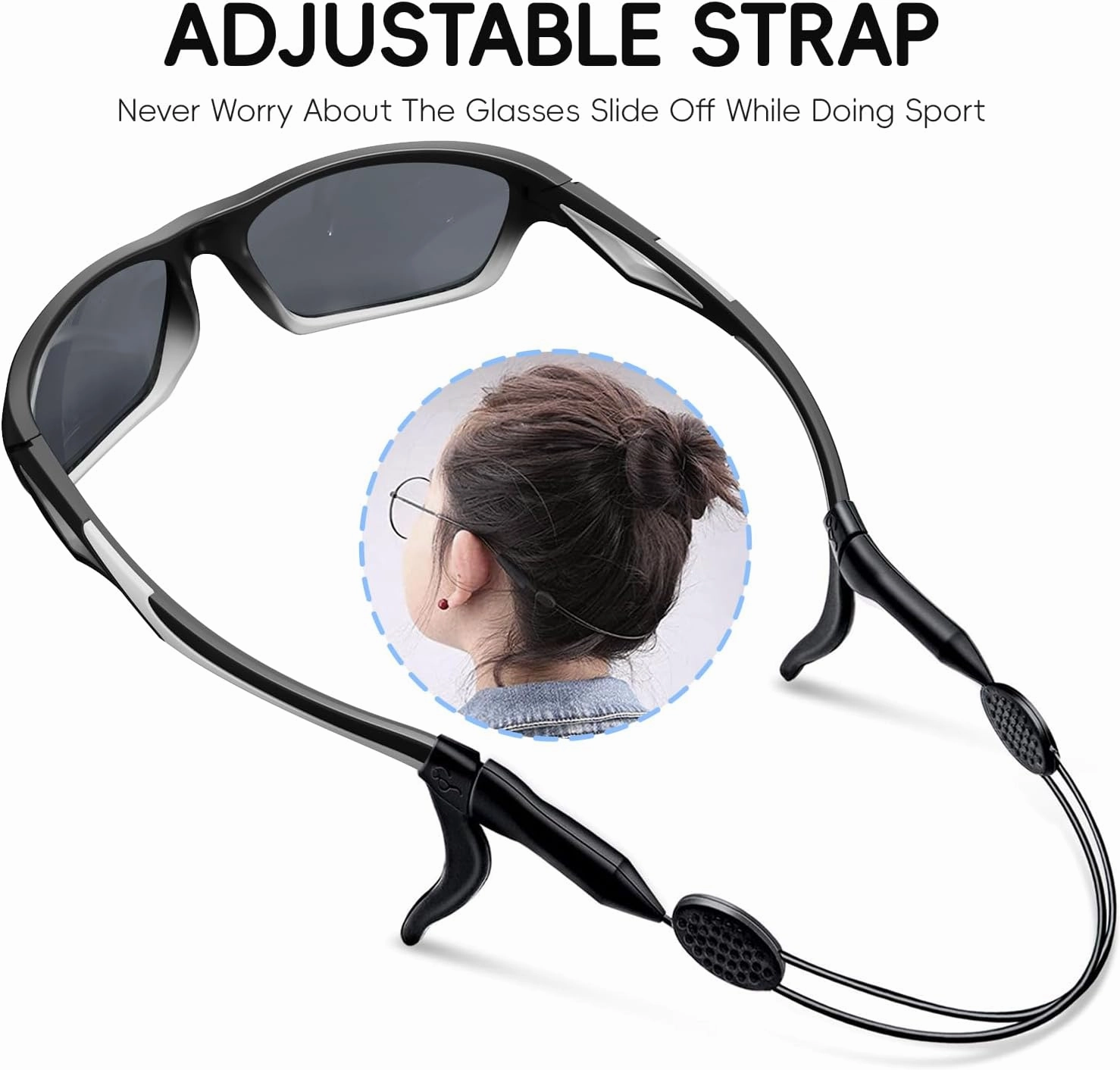 Kids Sunglasses TPEE Unbreakable Polarized Sports Glasses with Adjustable Strap For Boys Girls Age 3-7