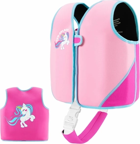 Kids Swim Vest Neoprene Swimming Aid with Adjustable Safety Strap for Age 1-3 and 3-6