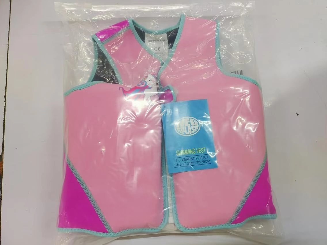 Kids Swim Vest Neoprene Swimming Aid with Adjustable Safety Strap for Age 1-3 and 3-6