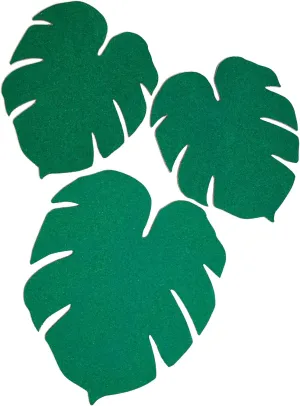 Kikkerland Set of 3 Monstera Leaf Cork Board – Bulletin Board with Self-Adhesive – Decorative Display for Home and Office