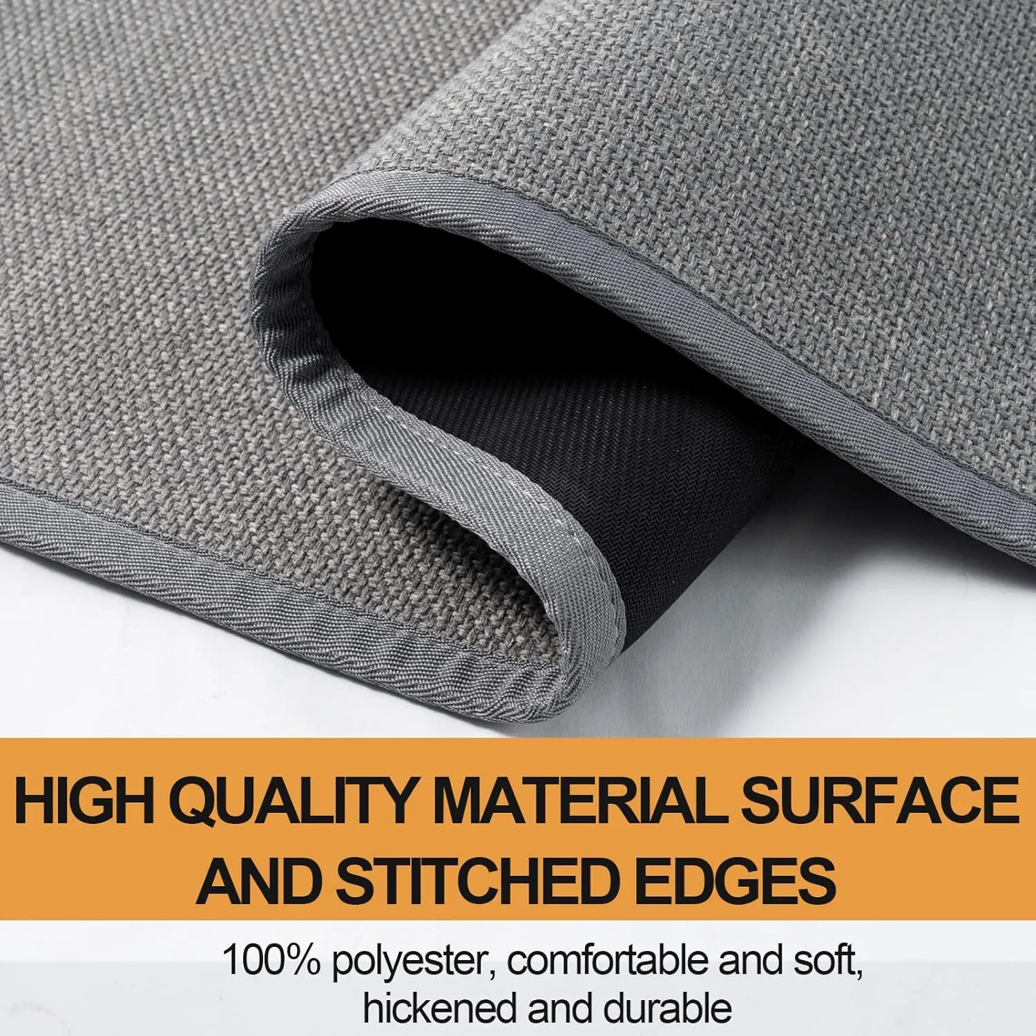 Kitchen Mat Set of 2 PCS, Cushioned Non Slip Rugs for Kitchen Floor, Absorbent Runner Comfort Standing Mats Washable for Kitchen, Office, Home (Grey, 17.3"x47" 17.3"x30")