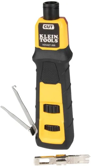 Klein Tools VDV427-300 Impact Punchdown Tool with 66/110 Blade, Reliable CAT Cable Connections, Adjustable Force, Includes Pick and Spudger
