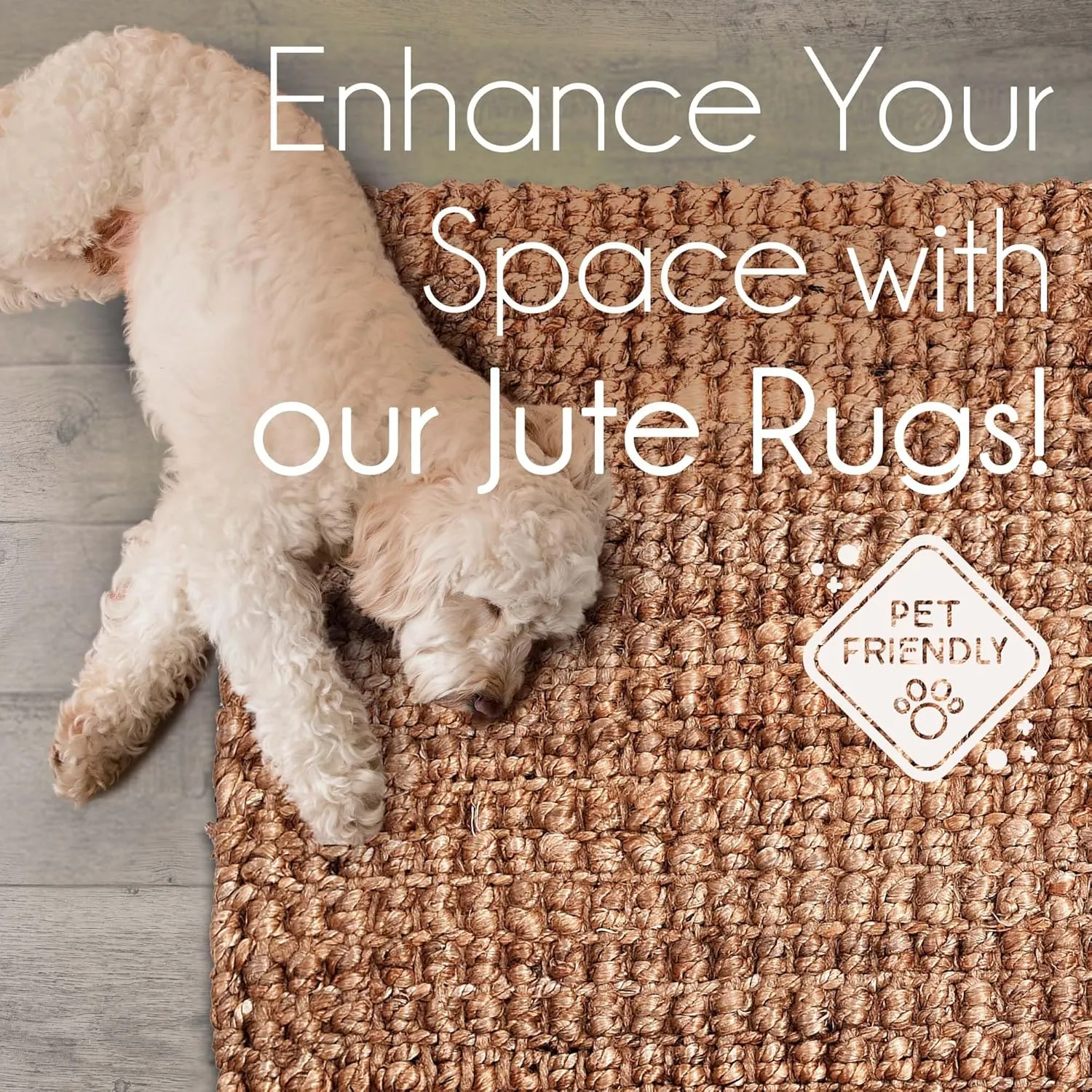 Knitted & Tucked Jute Runner Rug for Bedroom, Living Room & More - Indoor Runner Rug - 2.5 x 8 Feet - Solid Design - Natural Color