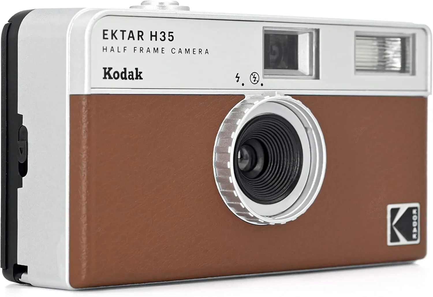 KODAK EKTAR H35 Half Frame Film Camera, 35mm, Reusable, Focus-Free, Lightweight, Easy-to-Use (Brown) (Film & AAA Battery are not Included)