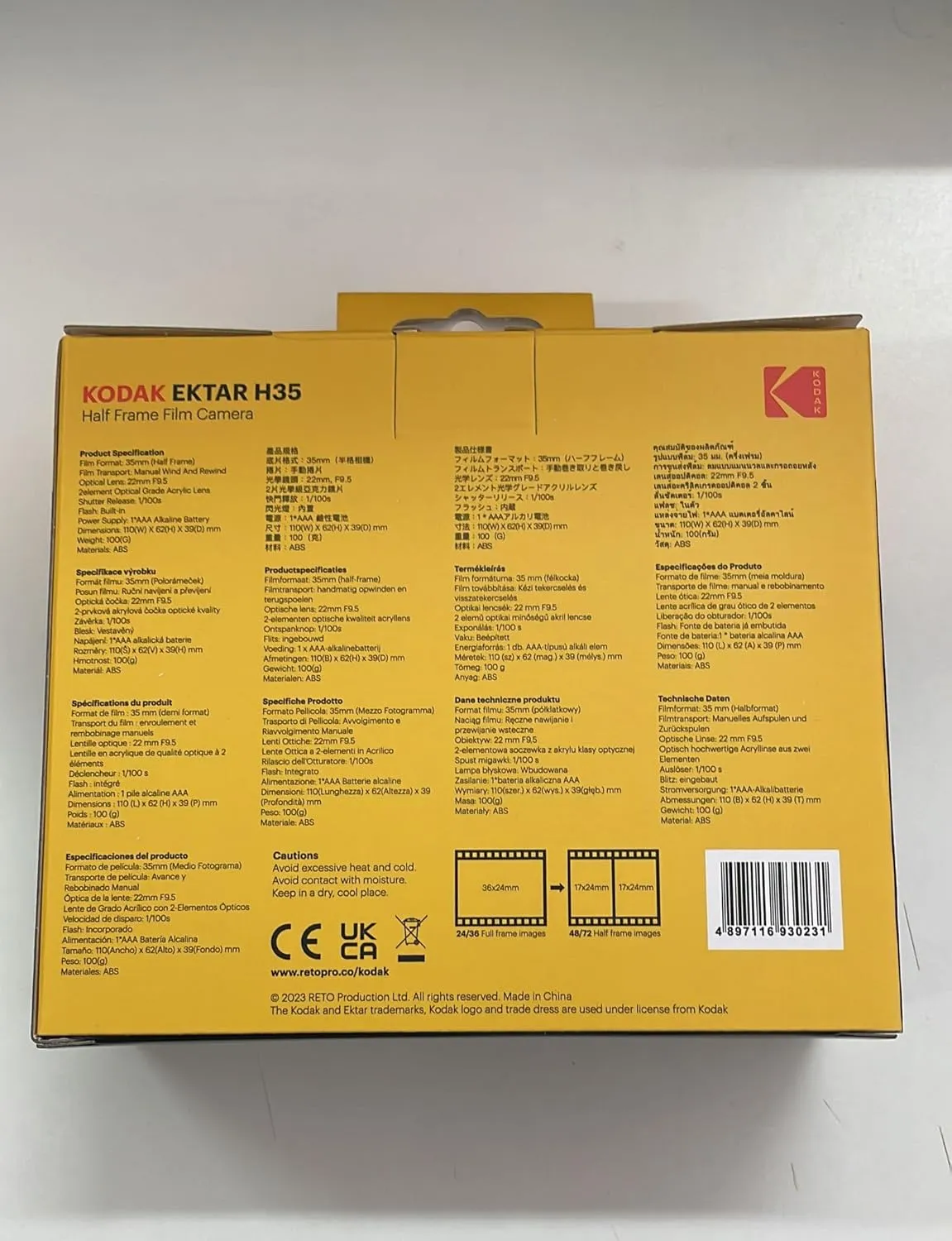 KODAK EKTAR H35 Half Frame Film Camera, 35mm, Reusable, Focus-Free, Lightweight, Easy-to-Use (Brown) (Film & AAA Battery are not Included)