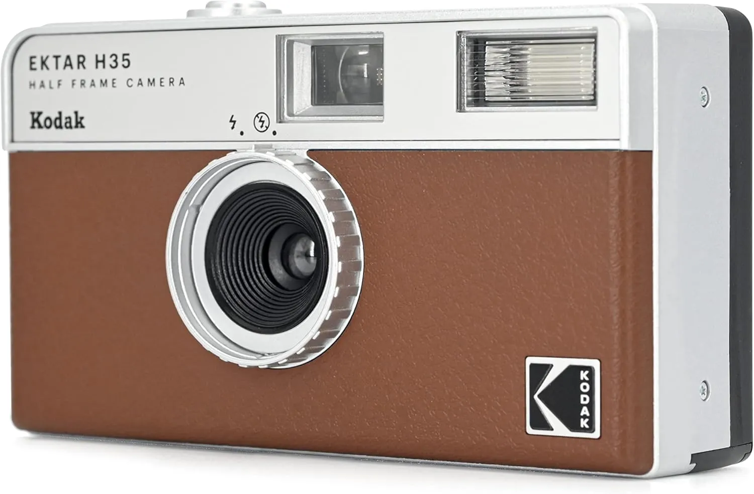 KODAK EKTAR H35 Half Frame Film Camera, 35mm, Reusable, Focus-Free, Lightweight, Easy-to-Use (Brown) (Film & AAA Battery are not Included)