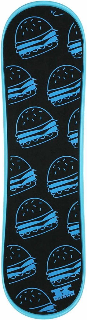 Krown Snowskate Plastic Polymer Skateboard Style Dual Kick Snowboard with Foam Grip – Many Graphics