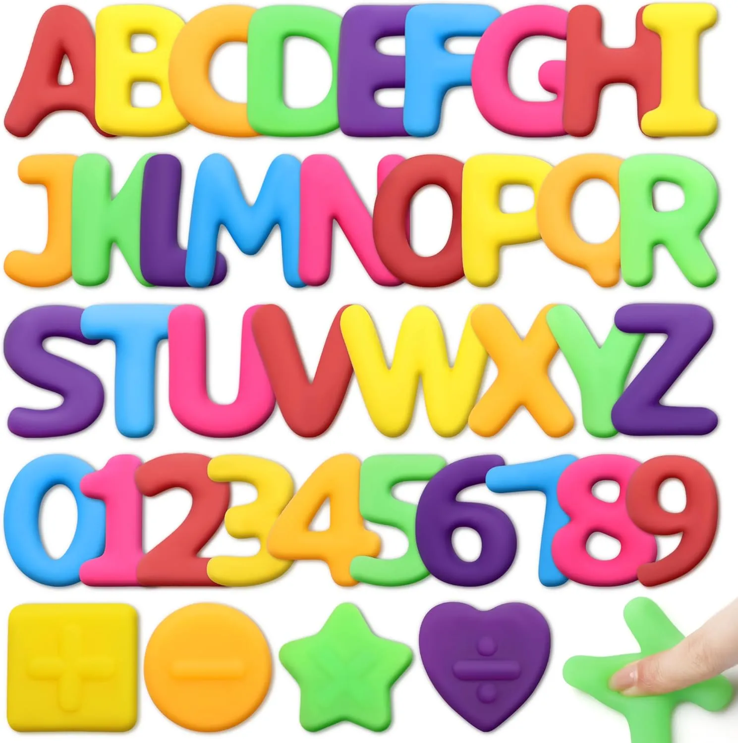 Kryfa ABC Alphabet Learning Toys for Kids Ages 3-5, 40PCS Sensory Bin Filler for Toddlers, Alphabet Letters and Number Mochi Squishies for Kids