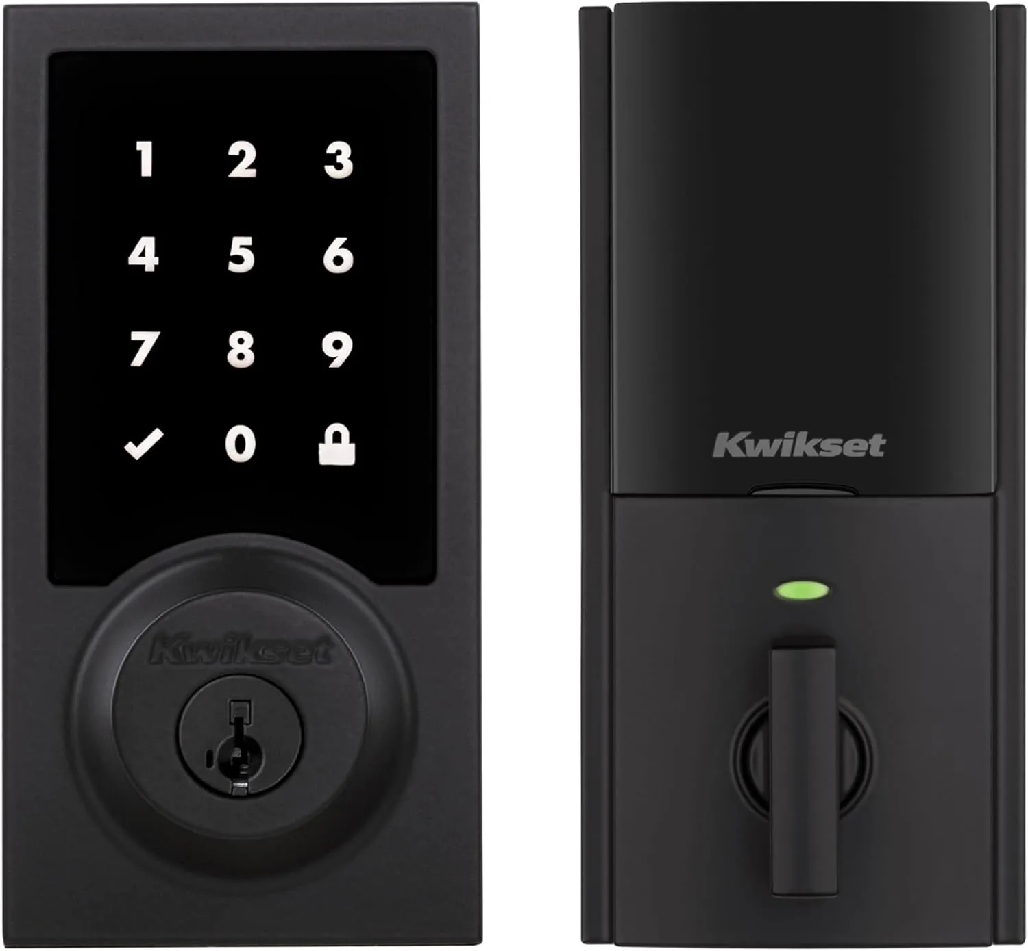 Kwikset HomeConnect 918 Contemporary Z-Wave Long Range Enabled Touch Screen Lock Works with Ring Alarm, Samgsung SmartThings Hub Required, Sold Seperatedly in Matte Black