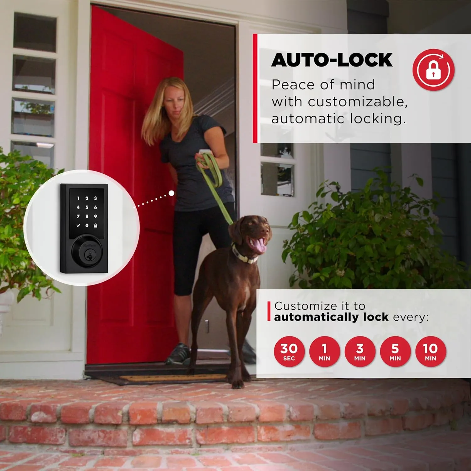 Kwikset HomeConnect 918 Contemporary Z-Wave Long Range Enabled Touch Screen Lock Works with Ring Alarm, Samgsung SmartThings Hub Required, Sold Seperatedly in Matte Black