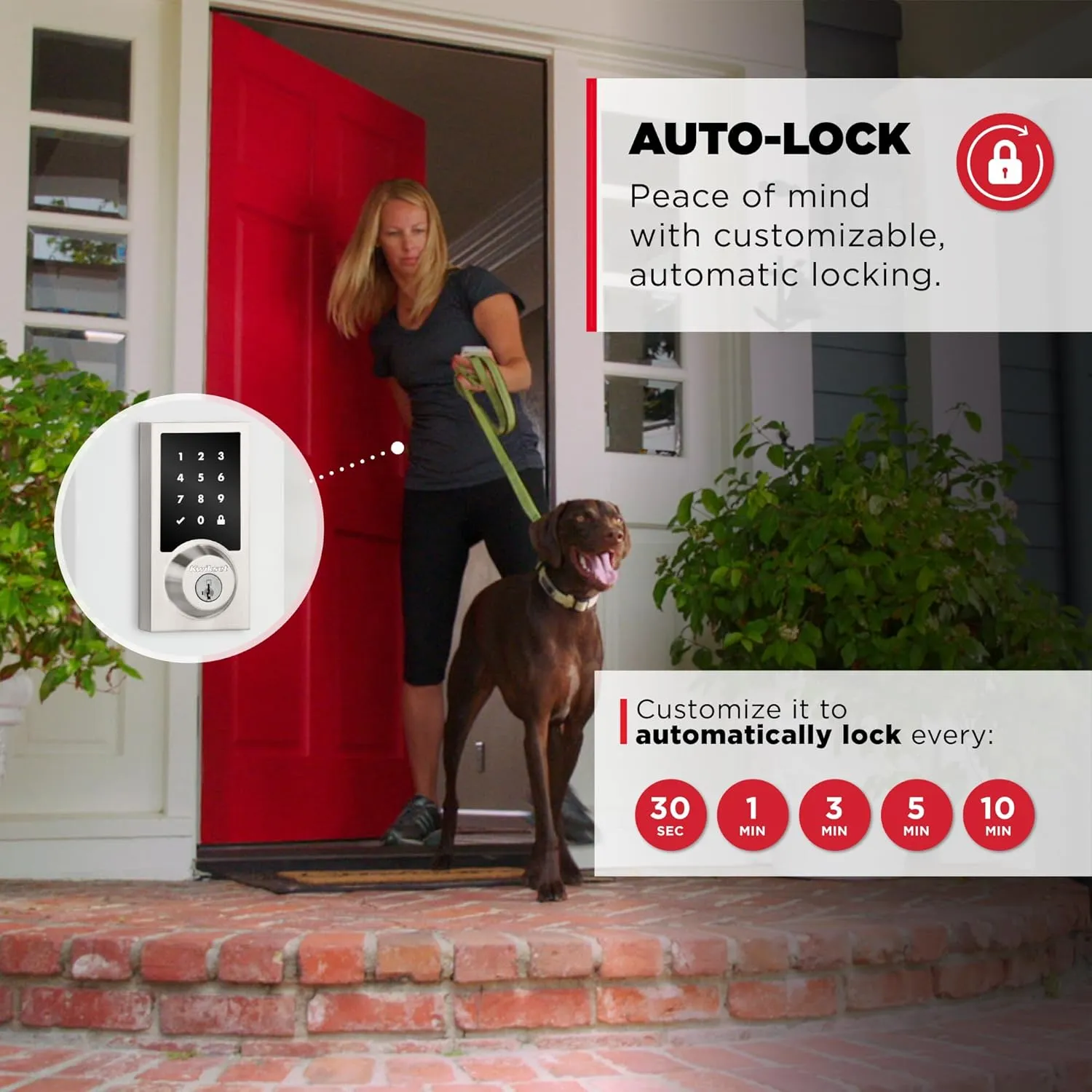 Kwikset HomeConnect 918 Contemporary Z-Wave Long Range Enabled Touch Screen Lock Works with Ring Alarm, Samgsung SmartThings Hub Required, Sold Seperatedly in Satin Nickel