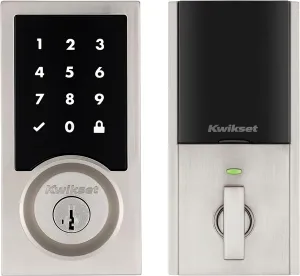 Kwikset HomeConnect 918 Contemporary Z-Wave Long Range Enabled Touch Screen Lock Works with Ring Alarm, Samgsung SmartThings Hub Required, Sold Seperatedly in Satin Nickel