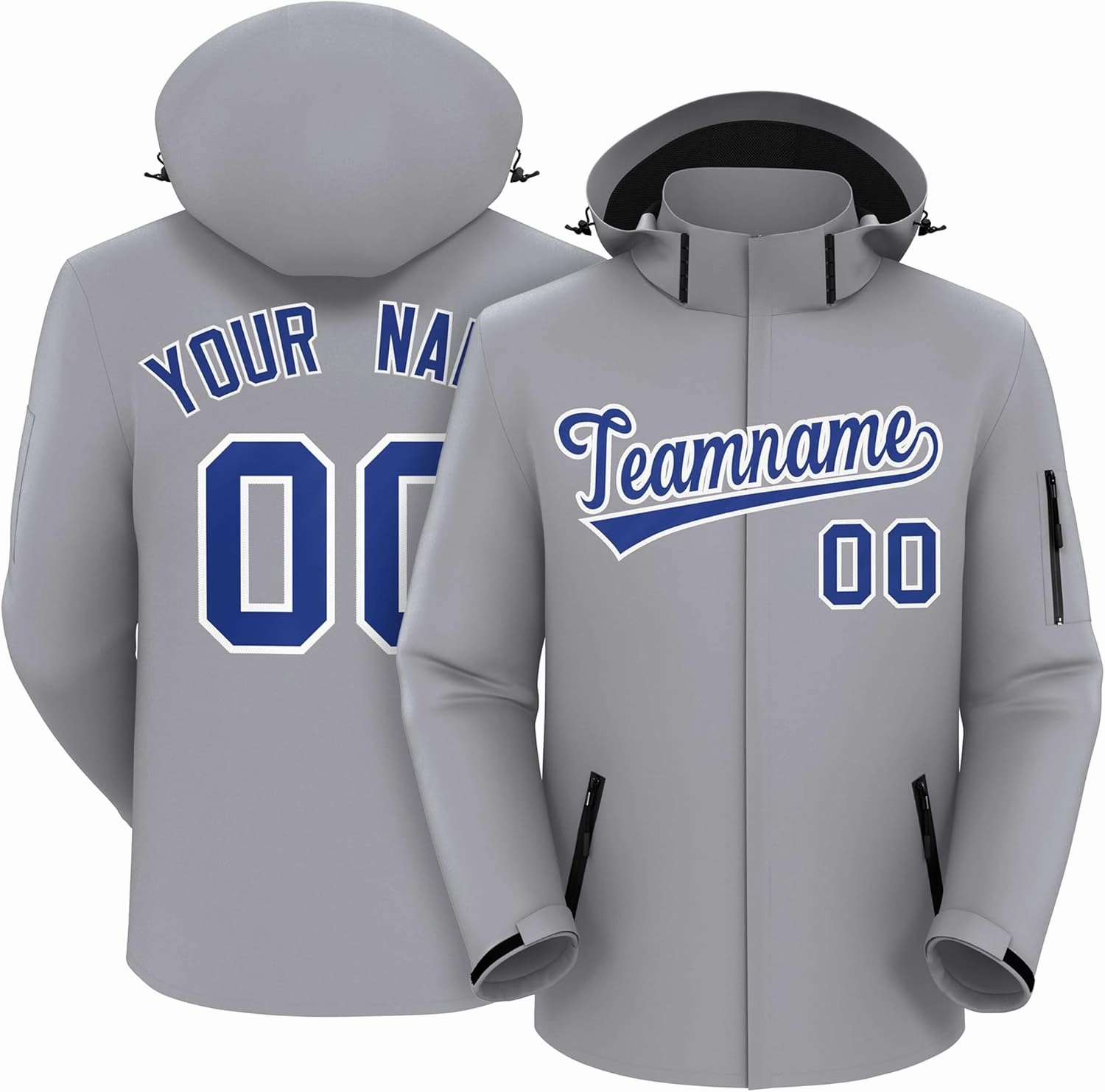 KXK Custom Outdoor Waterproof Jacket Hooded Stitched Personalized Name Number Windbreaker Rain Shell Coat for Men Women