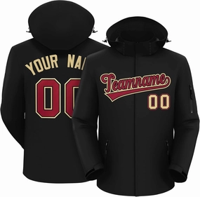 KXK Custom Outdoor Waterproof Jacket Hooded Stitched Personalized Name Number Windbreaker Rain Shell Coat for Men Women