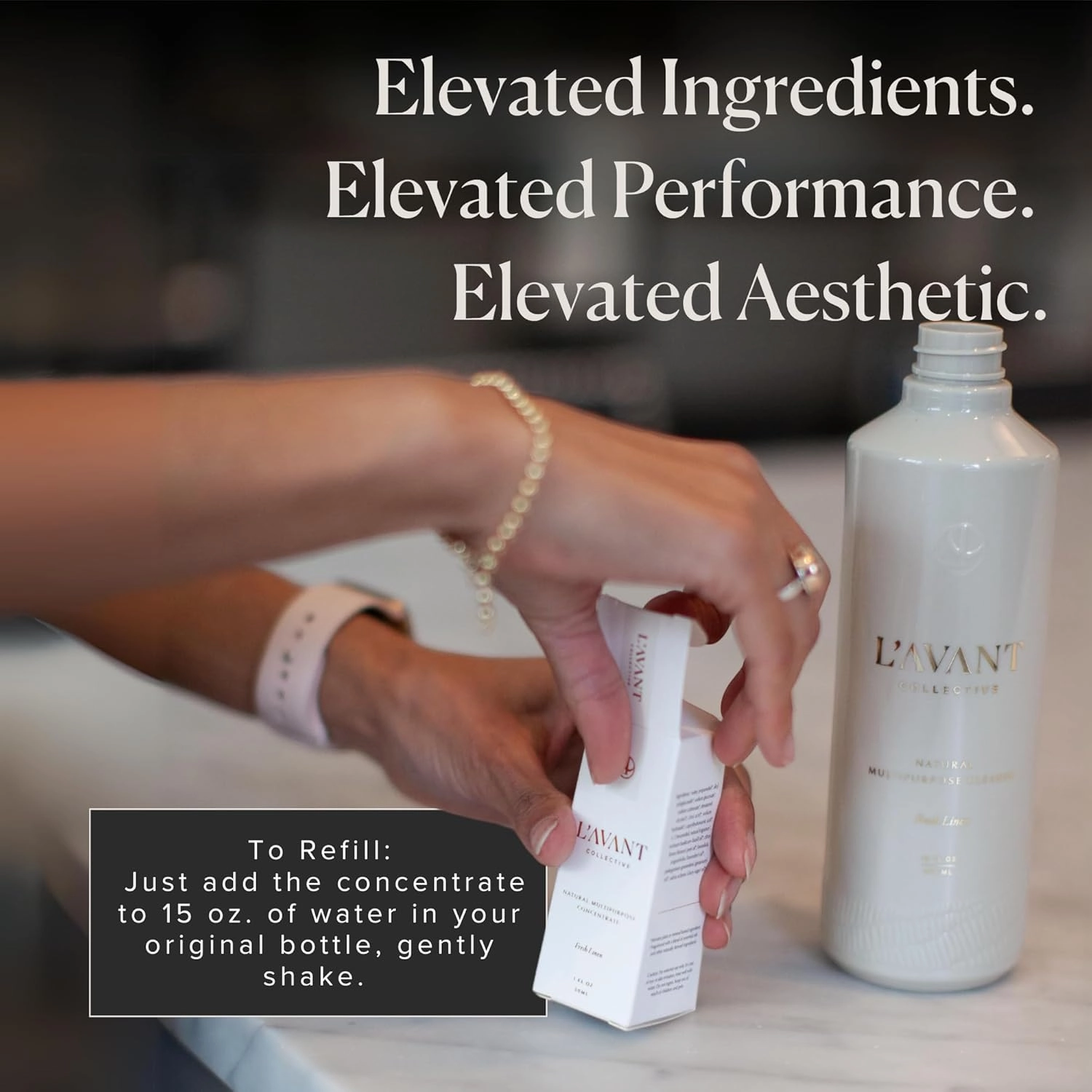 L’AVANT Collective All Purpose Cleaner 3 Pack Refill – Natural Cleaning Spray for Kitchens, Counters, and Bathrooms – Vegan, Organic, Plant-Based Multipurpose Surface Cleaner with Fresh Linen Scent