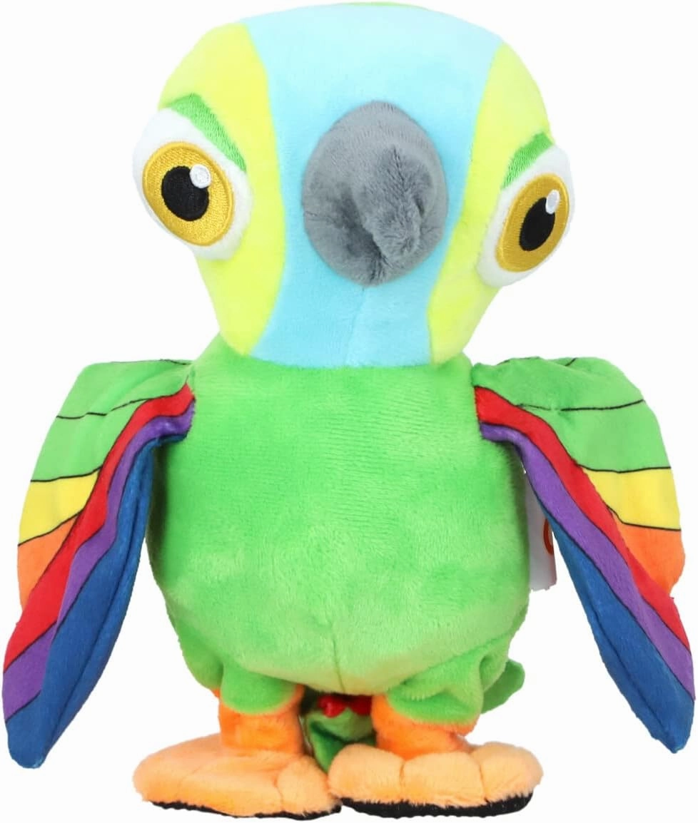 La Granja De Zenon - 20CM Interactive Parrot Pepe - Musical Plush - Repeat, Walk and Play Songs - El Reino Infantil
