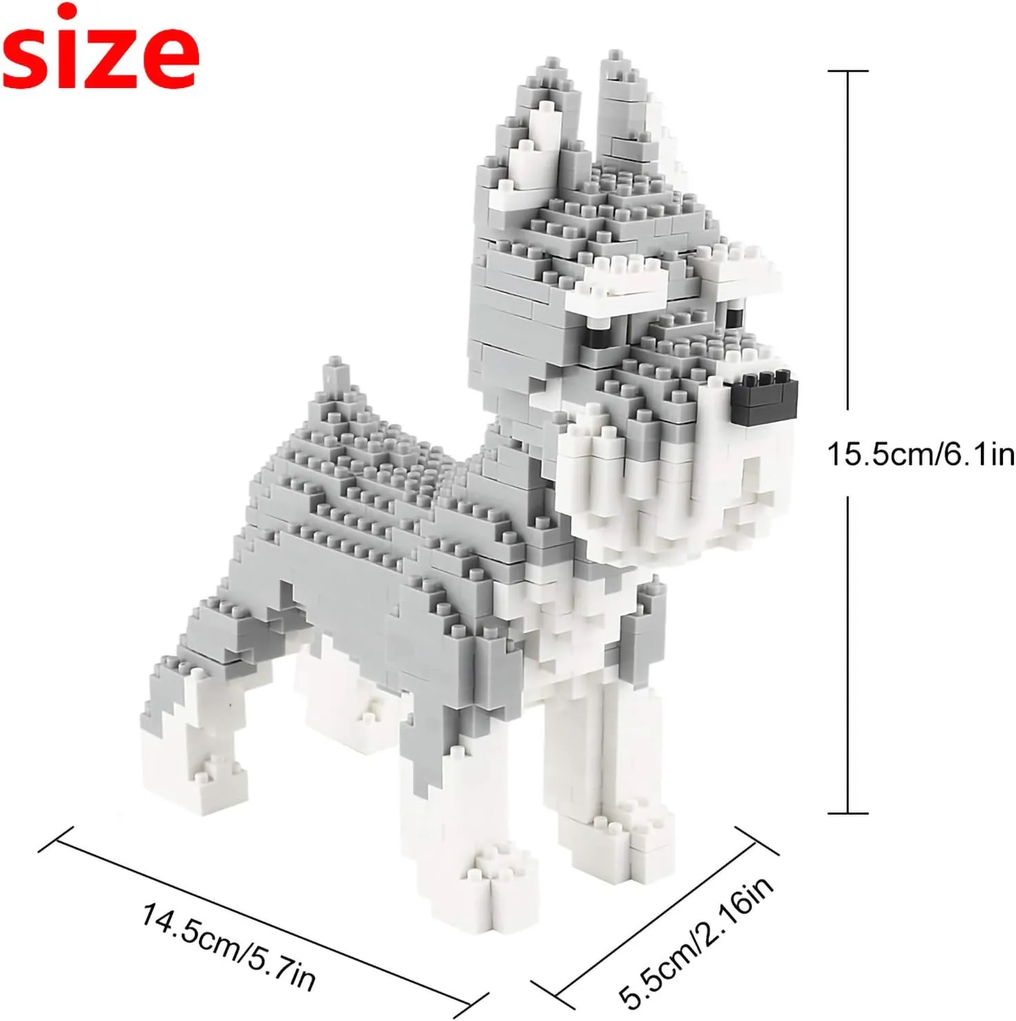Larcele Dog Micro Building Blocks Pet Mini Building Toy Bricks,880 Pieces KLJM-02 (Schnauzer)