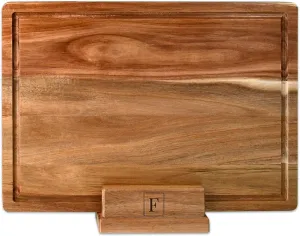 Large Acacia Wood Cutting Board – 16"x12" Wooden Charcuterie Boards for Kitchen – Durable Chopping Board – Reversible Butcher Block with Deep Juice Groove for Meat, Vegetables, and Cheese