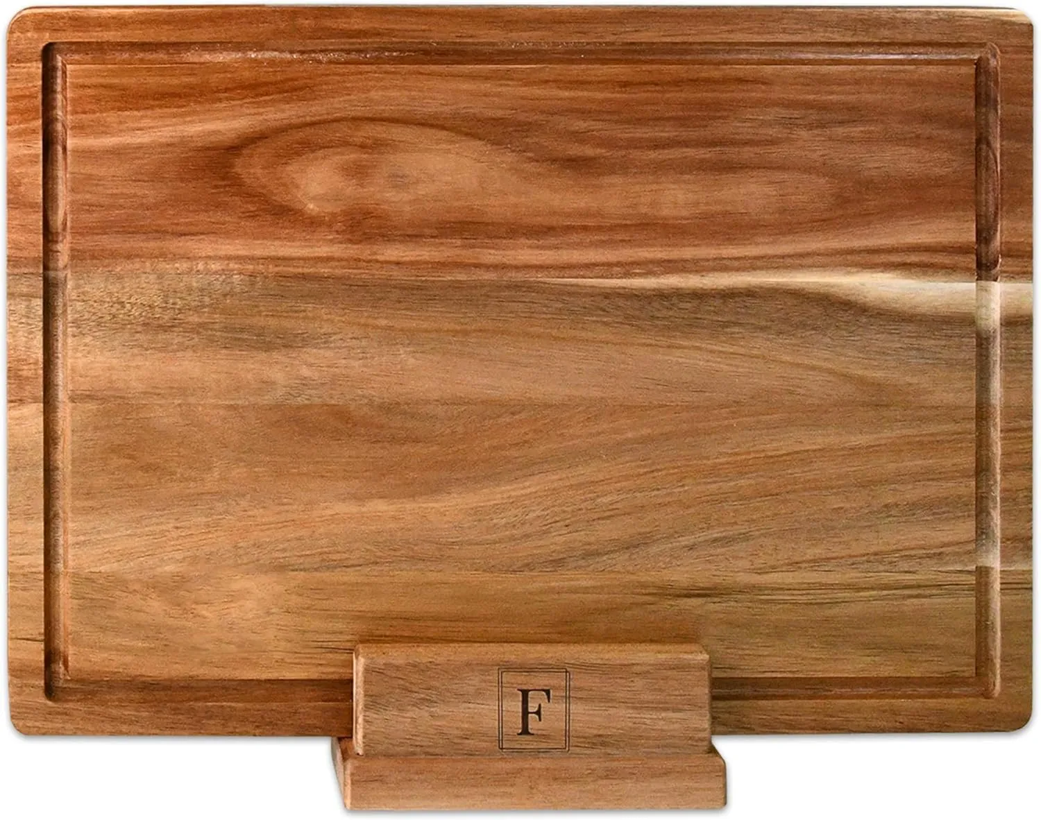 Large Acacia Wood Cutting Board – 16"x12" Wooden Charcuterie Boards for Kitchen – Durable Chopping Board – Reversible Butcher Block with Deep Juice Groove for Meat, Vegetables, and Cheese