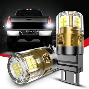 LASFIT L2 3157 3156 LED Reverse Lights Upgraded Bright 6000K Xenon White, 3056 3057 3047 4114 4157 4057 LED Bulbs Automotive Backup, Replacement Lamp Fit for 2007-2014 GMC Sierra 1500 2500 3500, 2pcs