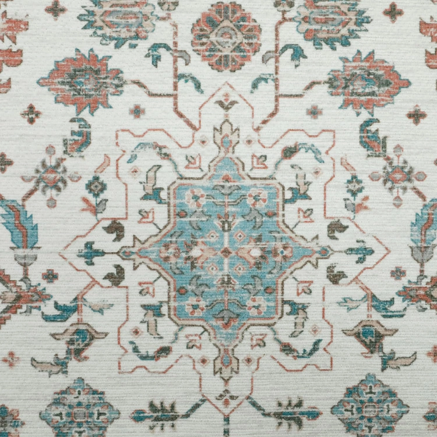 Laura Ashley Beige Aure Floral Machine Washable & Slip Resistant 26" x 72" Runner Rug
