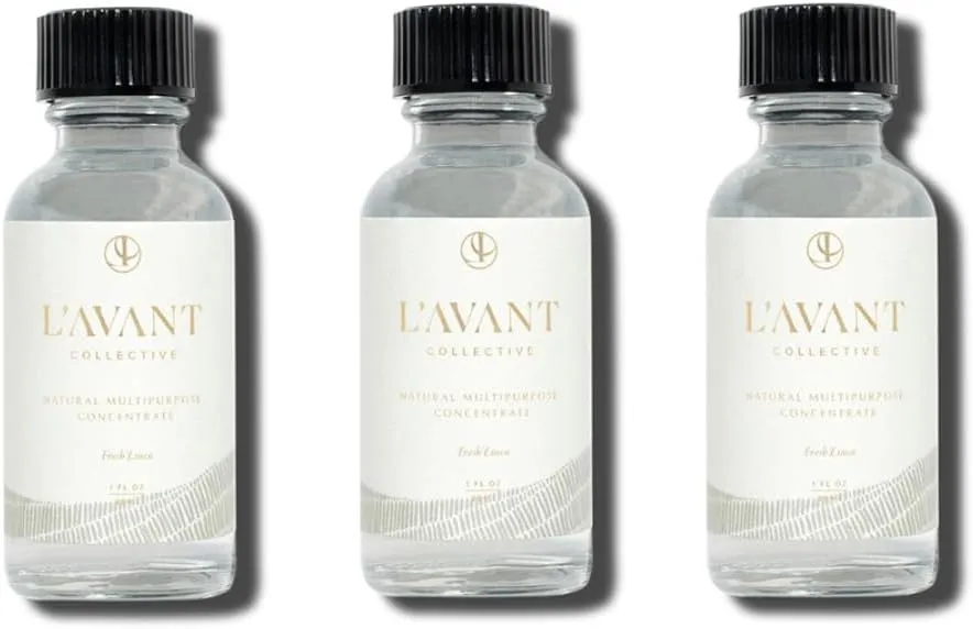 L’AVANT Collective All Purpose Cleaner 3 Pack Refill – Natural Cleaning Spray for Kitchens, Counters, and Bathrooms – Vegan, Organic, Plant-Based Multipurpose Surface Cleaner with Fresh Linen Scent