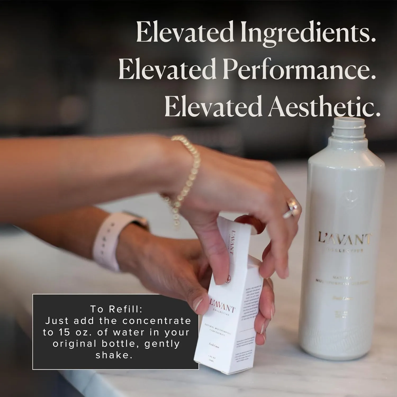 L’AVANT Collective All Purpose Cleaner 3 Pack Refill – Natural Cleaning Spray for Kitchens, Counters, and Bathrooms – Vegan, Organic, Plant-Based Multipurpose Surface Cleaner with Fresh Linen Scent