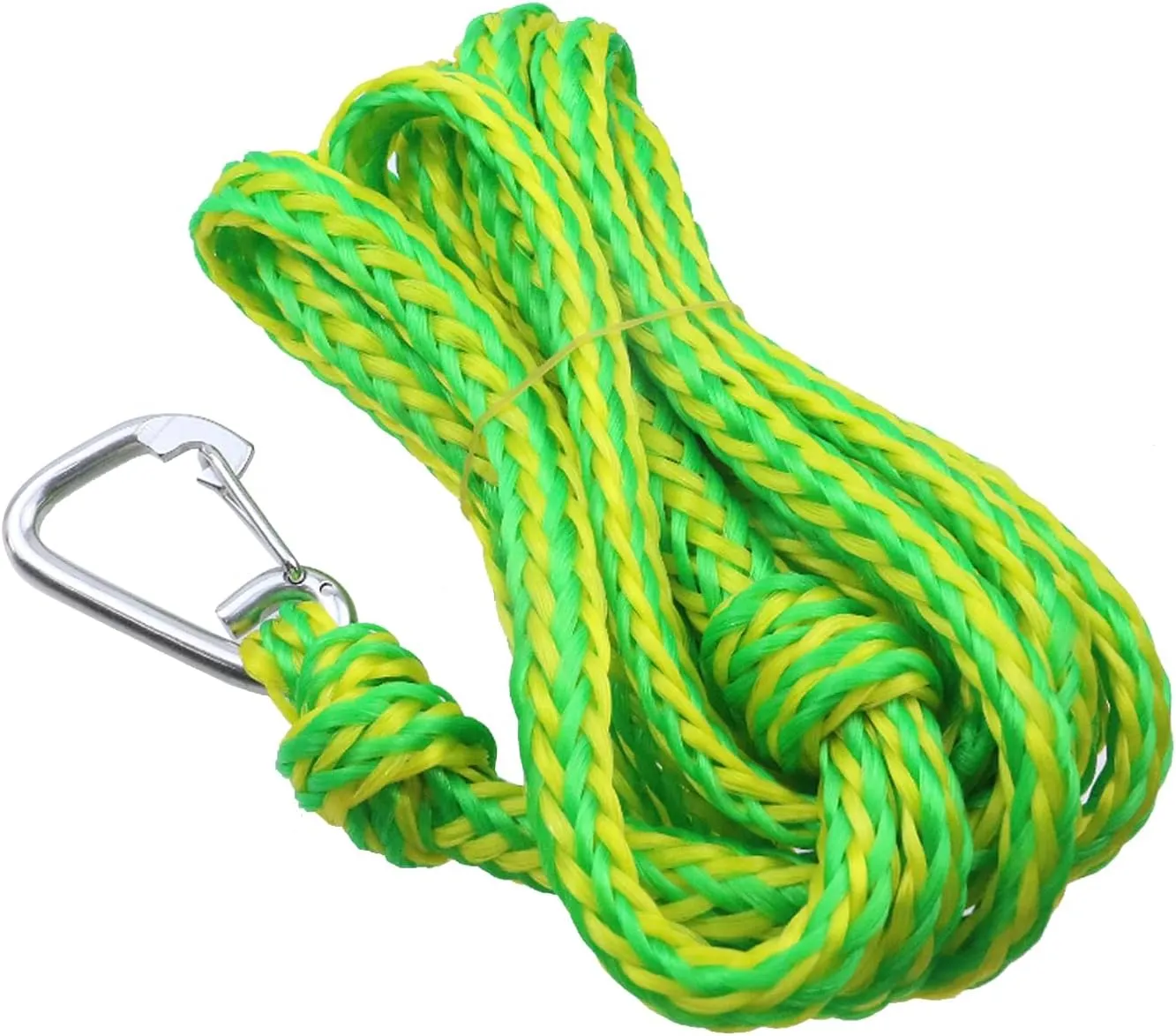LC LICTOP 12FT Hollow Braided Polypropylene Line Rope with D Ring Lock for Dock Marine Yacht Boat Kayak RV Anchor Multifunctional Nylon Heaving Line Clothesline Green