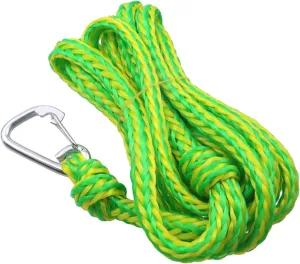 LC LICTOP 12FT Hollow Braided Polypropylene Line Rope with D Ring Lock for Dock Marine Yacht Boat Kayak RV Anchor Multifunctional Nylon Heaving Line Clothesline Green