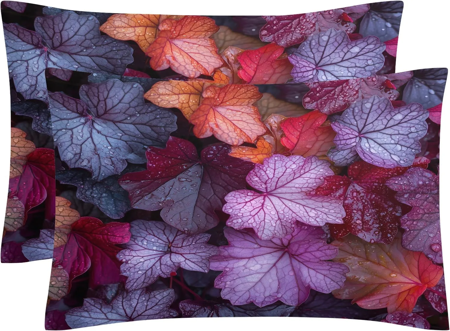 Leaf Duvet Cover Cal King Size Set, 3D Tropical Bedding Bedroom Decor, Comforter Cover & 2 Pillowcases 3 Pieces, Home Collection Quilt Cover