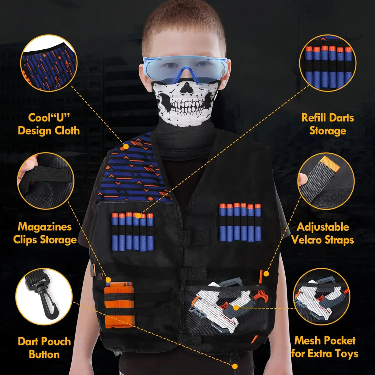 Lehoo Castle Shooting Targets for Nerf Guns, Nerf Targets for Shooting Practice, Nerf Vest, Electronics Shooting Games for Kids, Gift for 3-13 Year Old Boys Girls