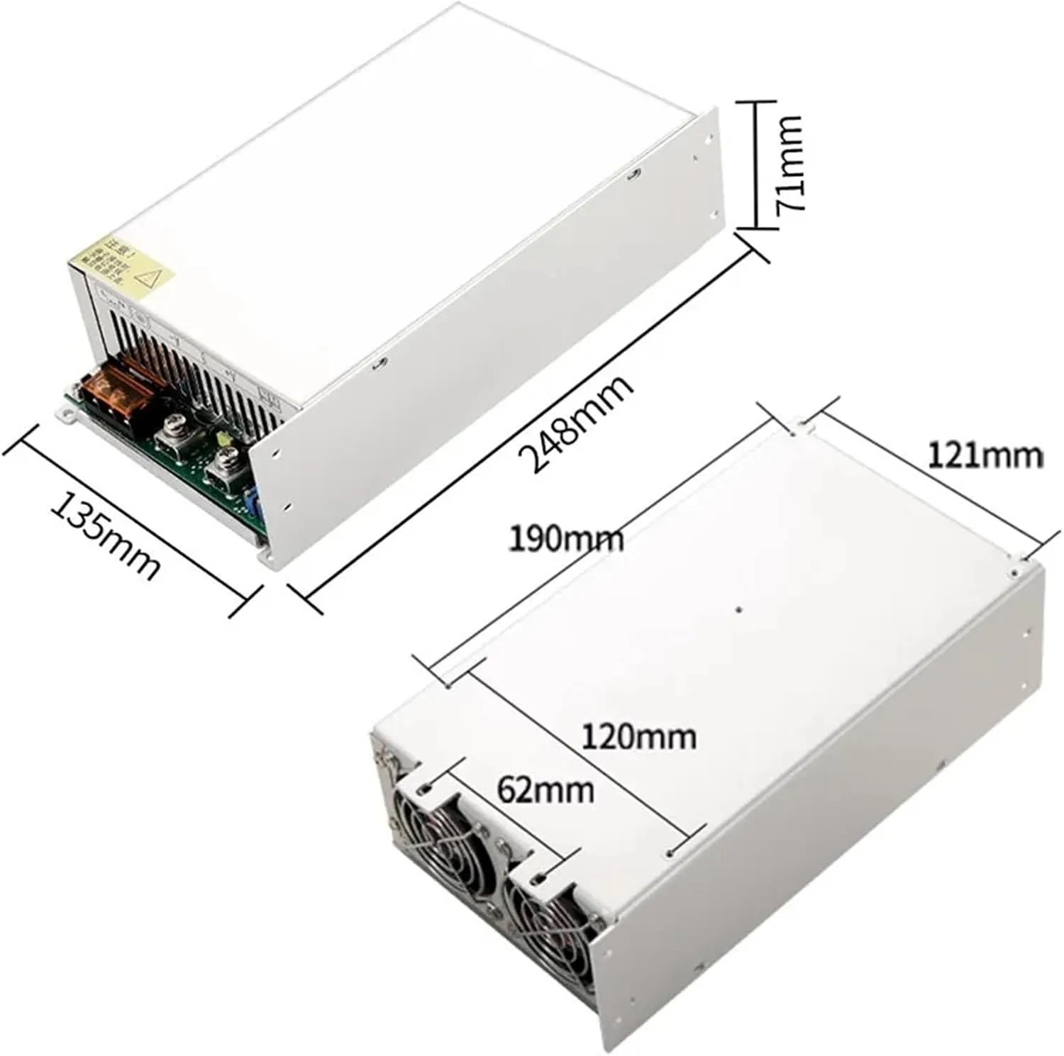 Li-ion Lithium Battery Charger Adjustable Switching Power Supply 12v 24v 36v 48v 13S 60V 16S 72V 3s-20s Fast Charger 0-100A(0-88.2V 0-17A)