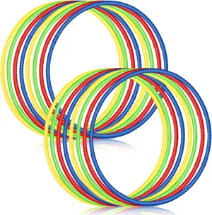 Libima 16 Pcs Toy Color Hoop for Kids, Detachable Adjustable Light Weight Plastic Colored Hoops Toy Circles for Party Games, Dance, Dog Agility