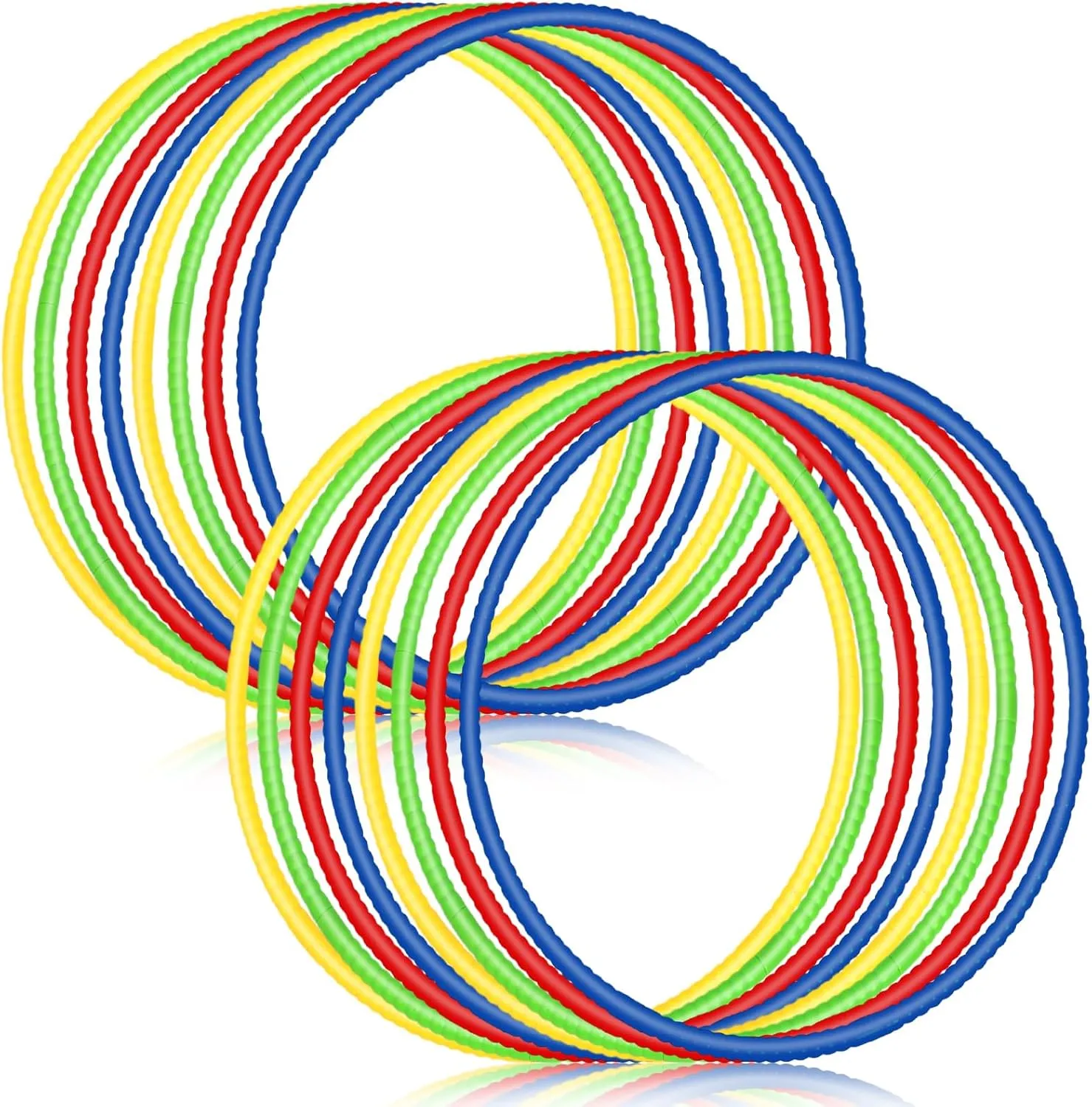 Libima 16 Pcs Toy Color Hoop for Kids, Detachable Adjustable Light Weight Plastic Colored Hoops Toy Circles for Party Games, Dance, Dog Agility