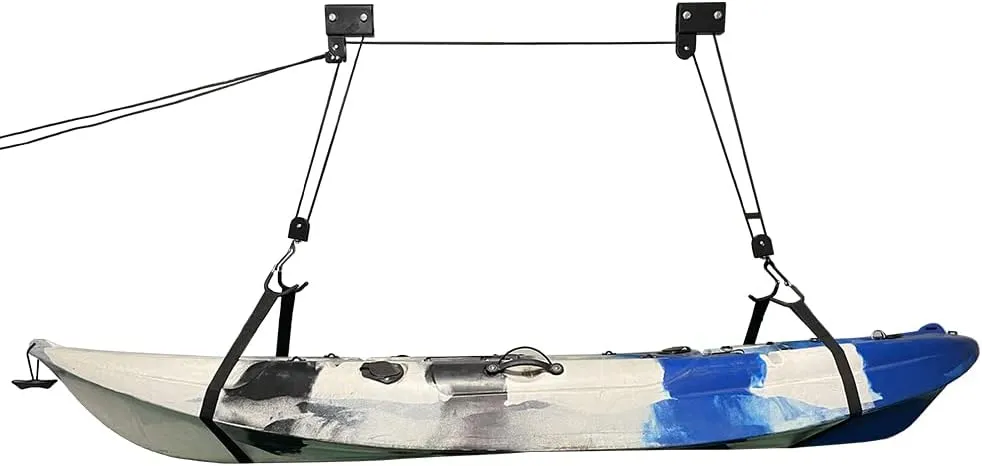 LIBOSULV Kayak Hoist Lift Systems for Kayaks, Canoes, Surfboards, Bikes or ladders. Kayak Suspension Hoist Pulley Garage Storage for Bicycle