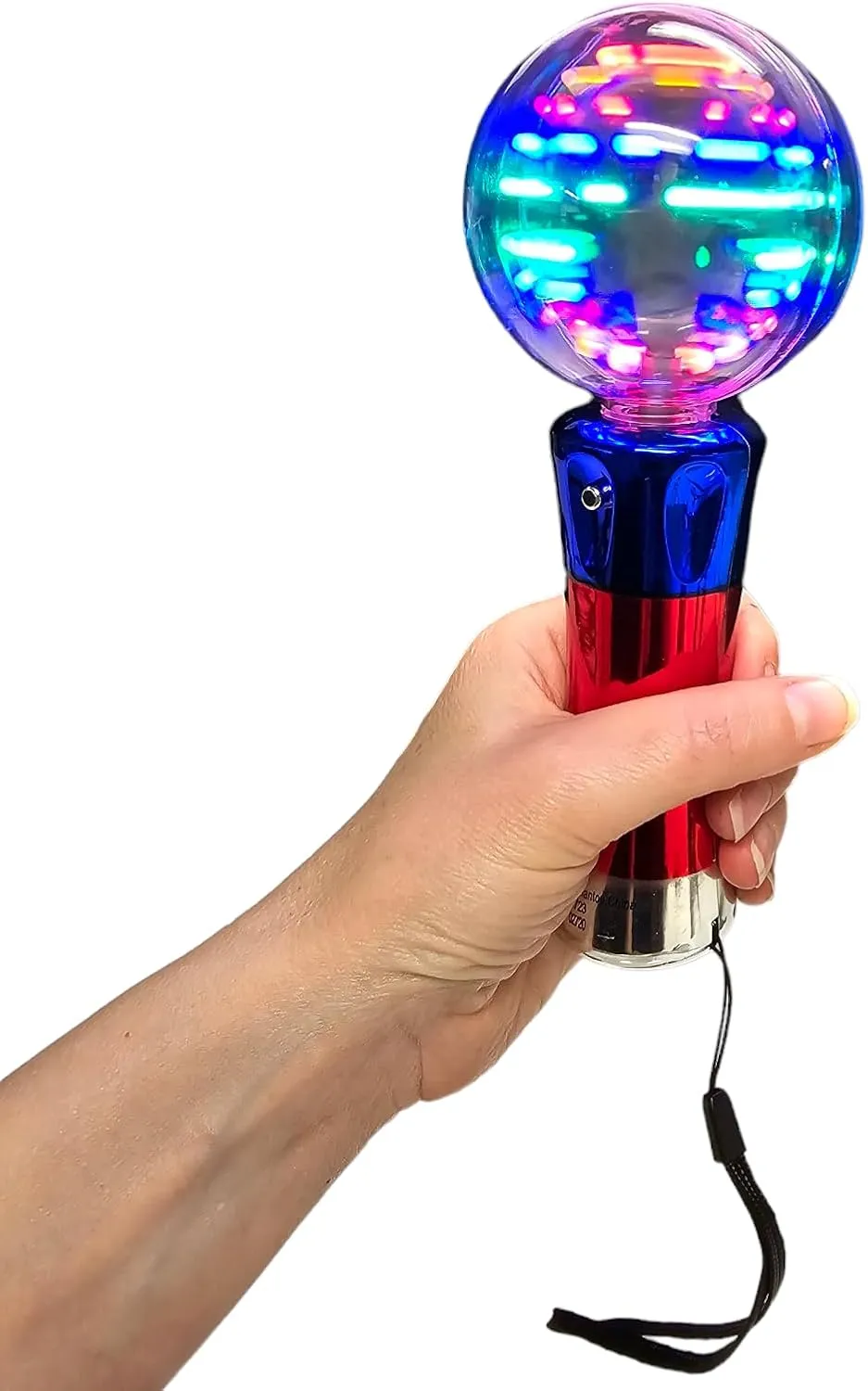 Light-Up Star Magic Spinning Ball Flashing Toy Wand (7.5") 3 AAA Batteries Included. Colorful Bright LED Light Up Sensory Toy for Toddlers Kids Boys and Girls (2 Pack)