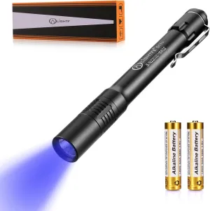 LIGHTFE D11D UV Flashlight 365nm High Power Black Light - Ideal for UV Glue Curing, Rock and Mineral Identification, Fluorescent Agents, Pet Urine, Stain Detection, AC Leakage Detection.