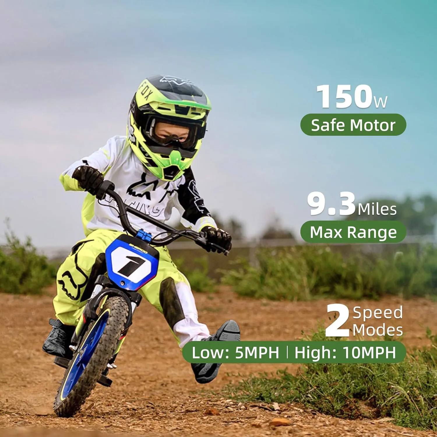Lightweight Electric Dirt Bike for Kids, 170/340W Electric Motorcycle Up to 10/12MPH, 24V Detachable Battery, Hand-Operated Dual Brakes Electric Balance Bike for Ages 3-6/5-12