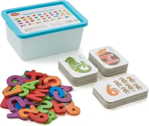 LiKee Alphabet Flash Cards Wooden Letter Puzzle ABC Sight Words Matching Games Counting Board Preschool Educational Montessori Toys for Toddlers Boys Girls 3  Years (36 Cards& 37 Wood Pieces)