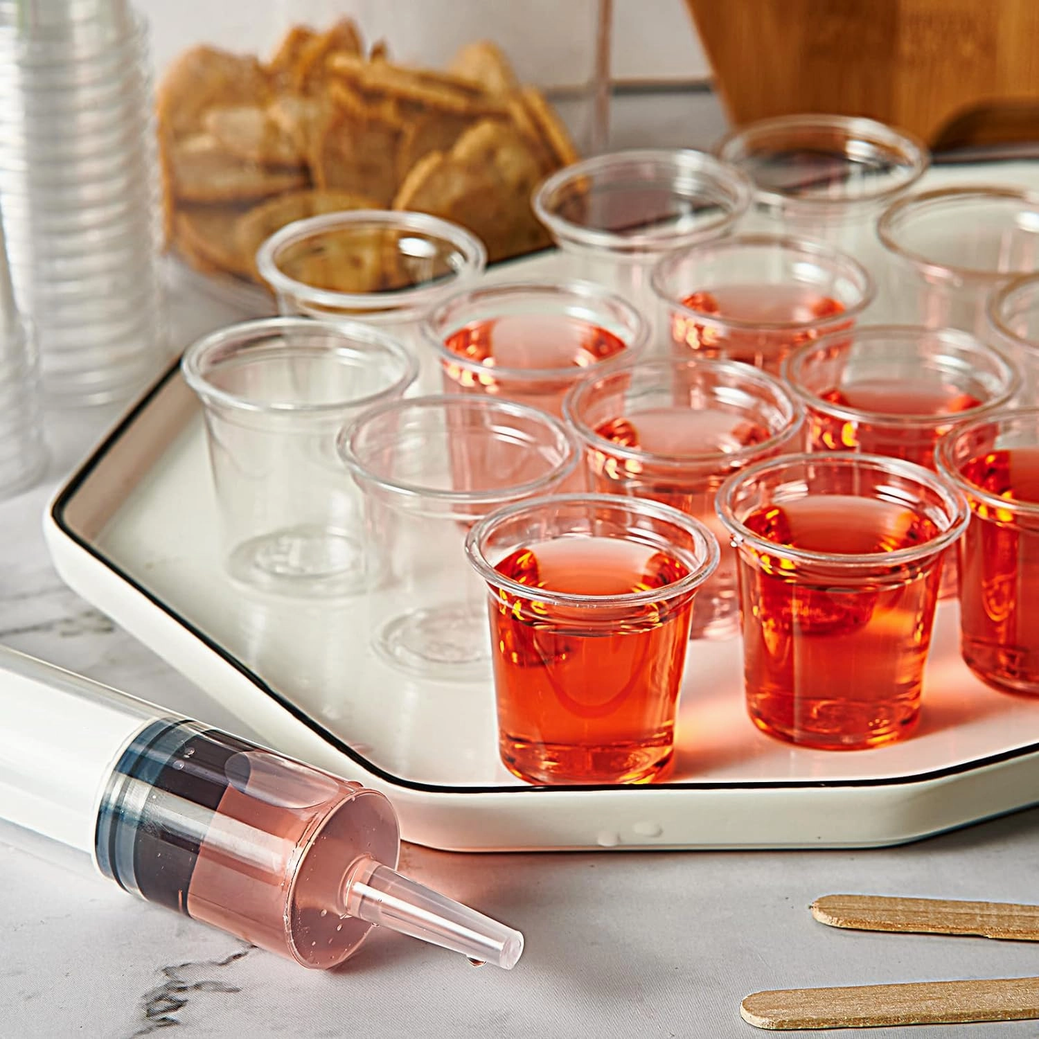 Lilymicky 1000 PACK 1 oz Plastic Shot Glasses, 1 Ounce Clear Disposable Party Cups for Vodka, Whiskey, Tequila, Mini Plastic Containers for Sauce, and Sample Tasting
