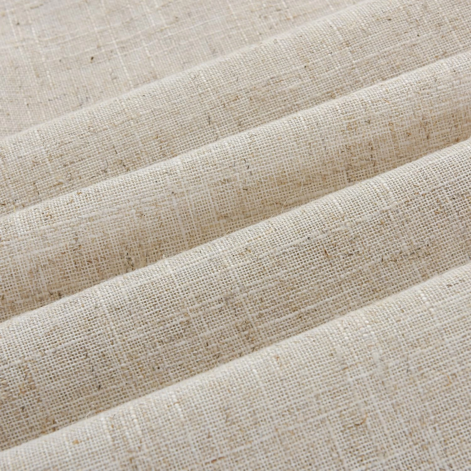 Linen Button Farmhouse Beige Shower Curtain,Bowknot,Linen and Cotton Woven Fabric,Pleated Brown Stripe,Country Style,72x72 in