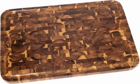 Lipper International 1260 Acacia Supreme End Grain Cutting and Carving Board with Juice Groove, 24" x 16" x 1"