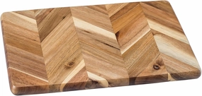 Lipper International Acacia Herringbone Cutting and Serving Board for Chopping Meats, Fruits, and Vegetables, Small, 11.8" x 7.9" x 0.75"