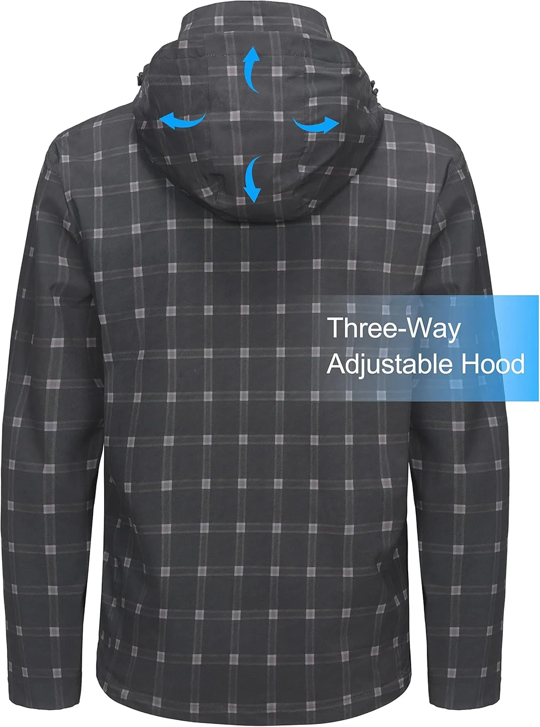 Little Donkey Andy Men's Waterproof Rain Jacket, Lightweight Rain Coat, Raincoat with Hood for Golf Hiking