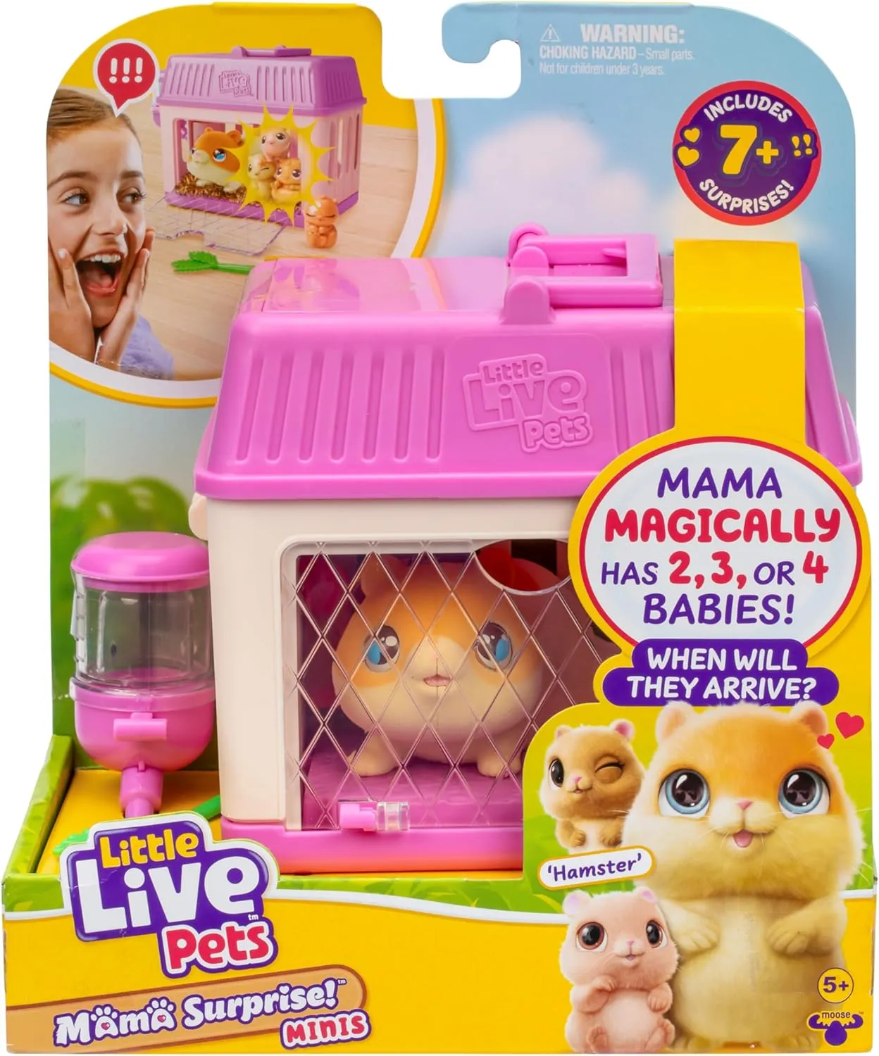 Little Live Pets Mama Surprise Minis Hamster, Care for Mama to Reveal 2-4 Mini Babies